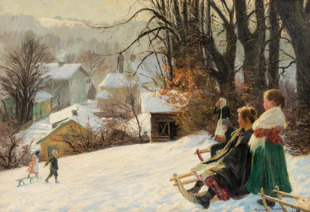 Su una slitta in una giornata soleggiata del 1911